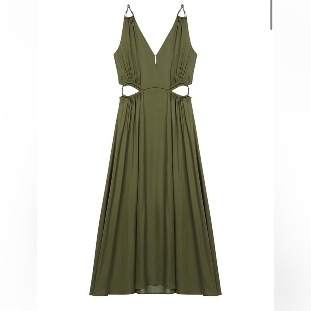 Maje cut-out V-neck maxi dress